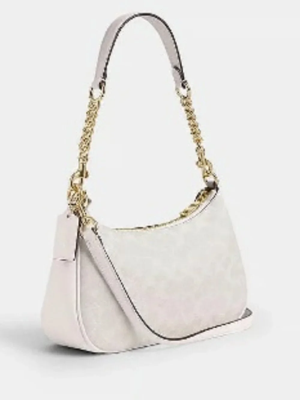 Coach Teri 2Way Shoulder Bag CA548 Signature Canvas White Smooth Leather Outlet!